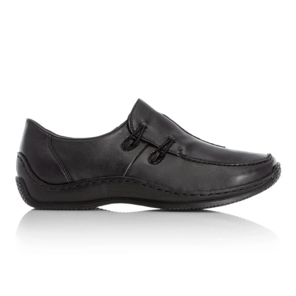 RIEKER Shoe L1751 Celia, black leather loafer